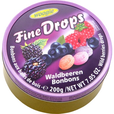 WOOGIE Fine Drops wild berry 200g (metallilaatikko)