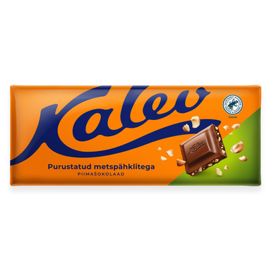 KALEV Maitosuklaa murskattuilla hasselpähkinöillä 200g