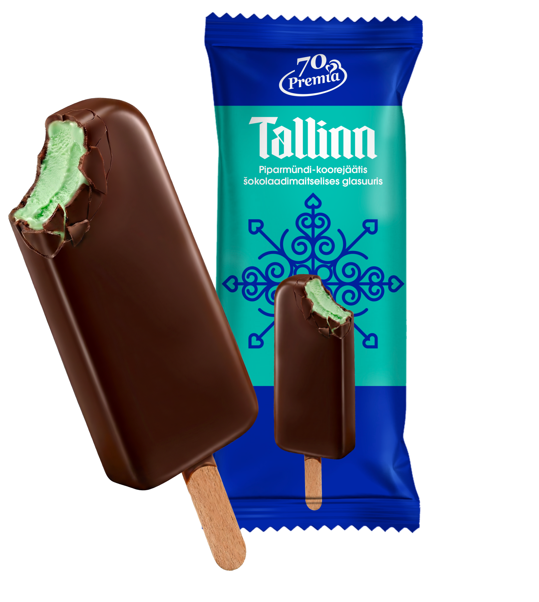 PREMIA Tallinn piparminttu-kermajäätelö suklaakuorrutteella 60 g/100 m
