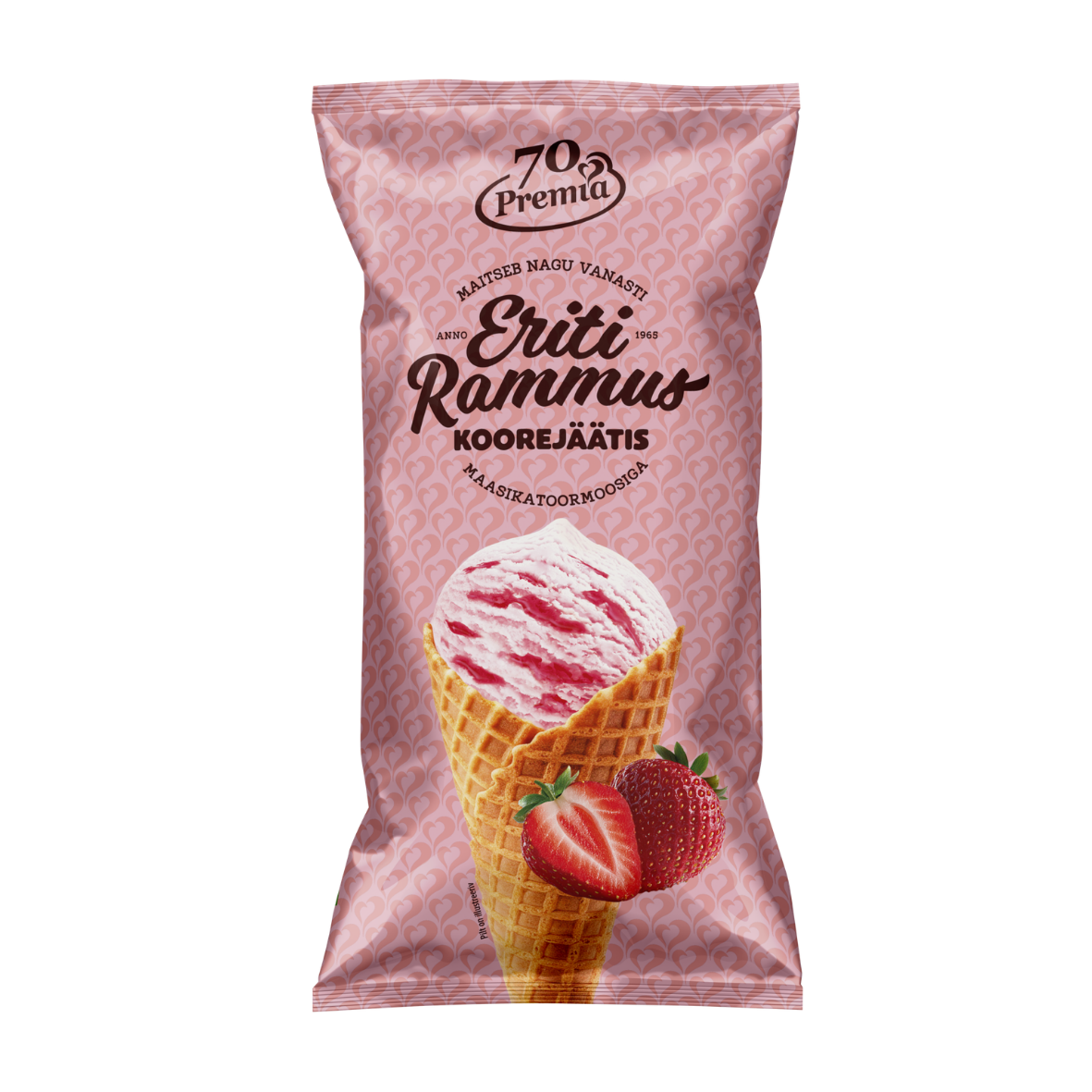 PREMIA Eriti Rammus Mansikkakermajäätelö mansikkasoseella 110g/200ml